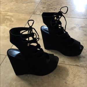 Suede Wedge Sandals